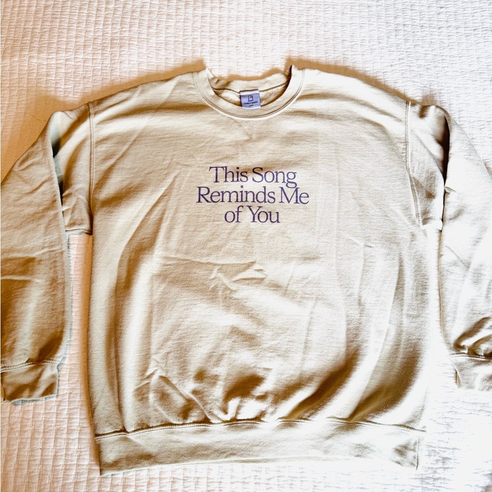 LONELY GHOST Cream Crewneck Sweater